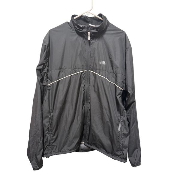 North Face Thin Windbreaker Rainjacket full zip folds into back pocket Size LG - Picture 1 of 5